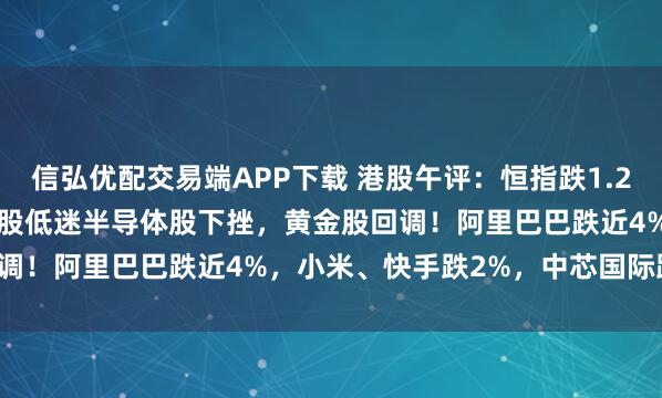 信弘优配交易端APP下载 港股午评：恒指跌1.21%险守25000点，金融股低迷半导体股下挫，黄金股回调！阿里巴巴跌近4%，小米、快手跌2%，中芯国际跌超6%